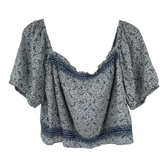 Madewell Top Plus Jeanette Florentine Floral blue size 2X - Picture 2 of 9